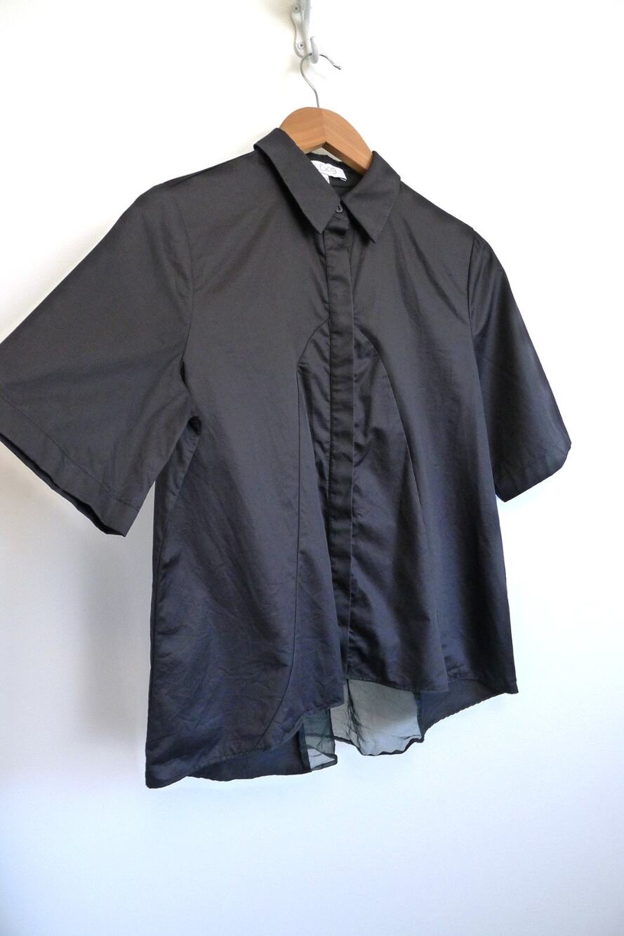 ALEXIS Mesh Back Button Down Crop Poplin Short Sleeve Shirt Top Shopbop XS $445